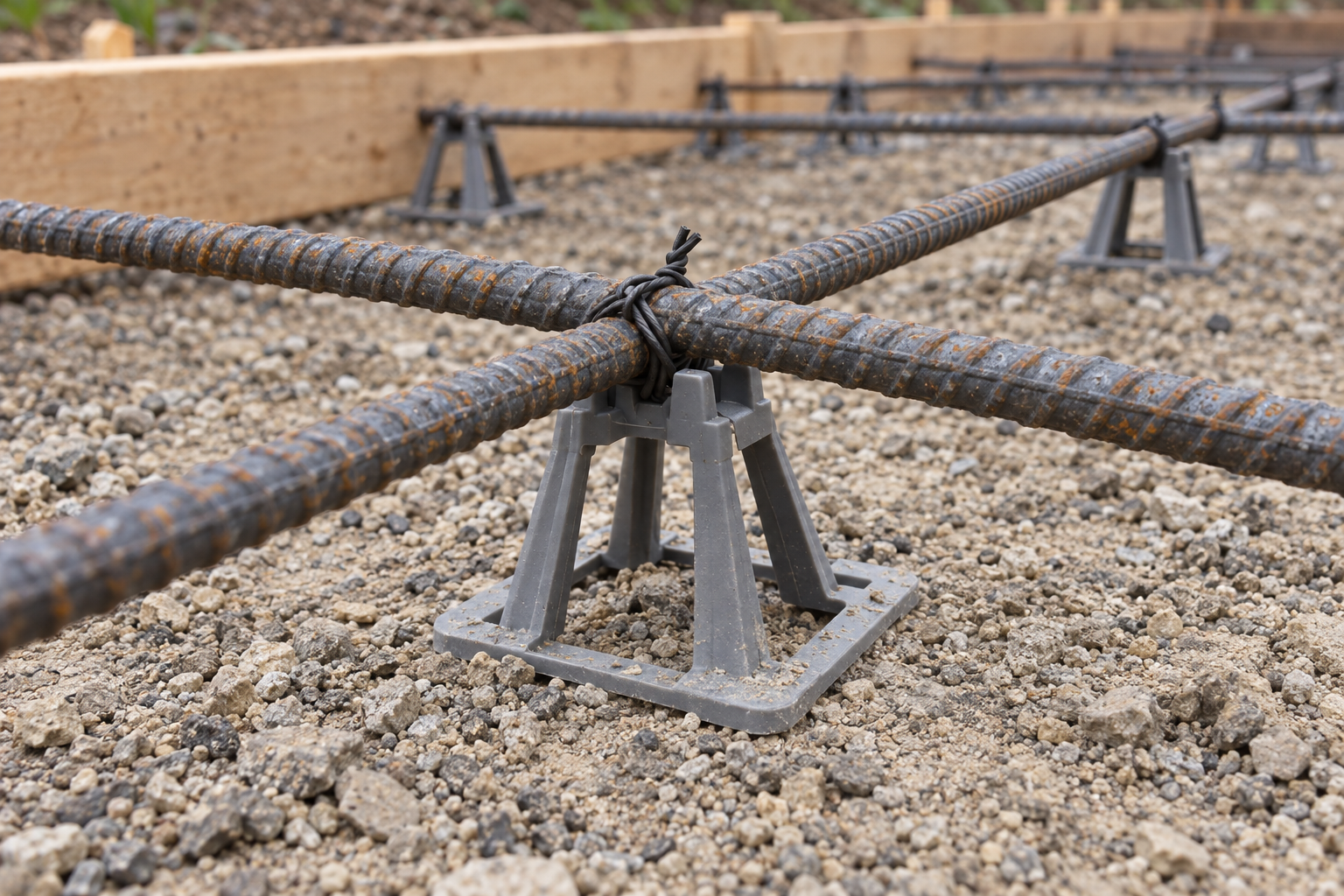 driveway rebar on chairs