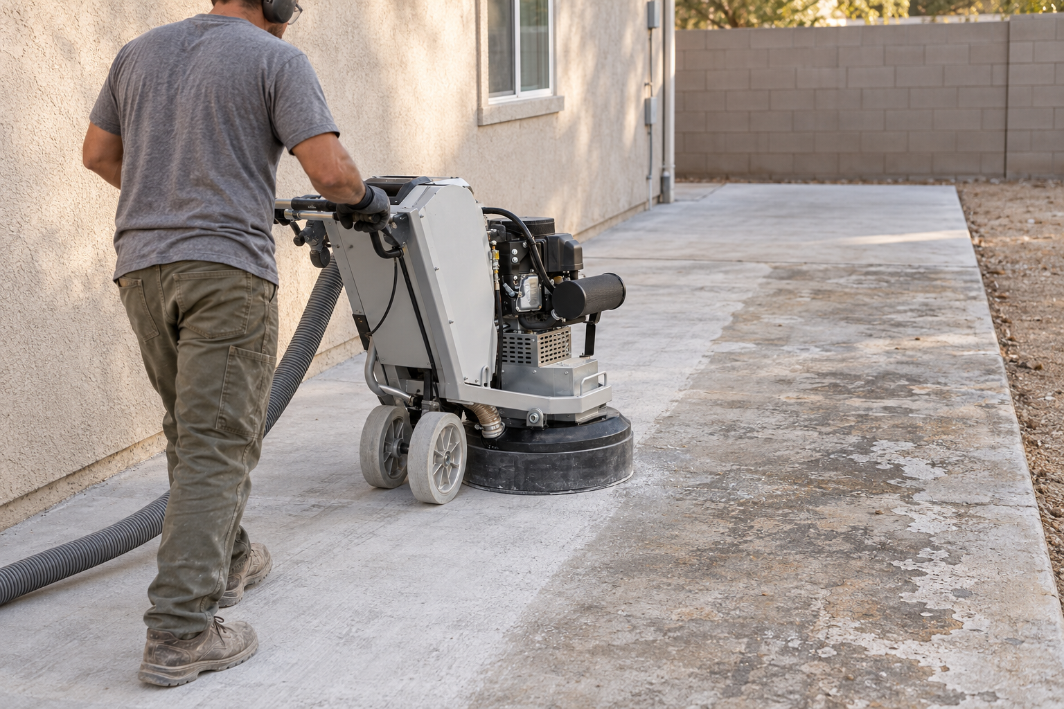 surface grinding before an overlay