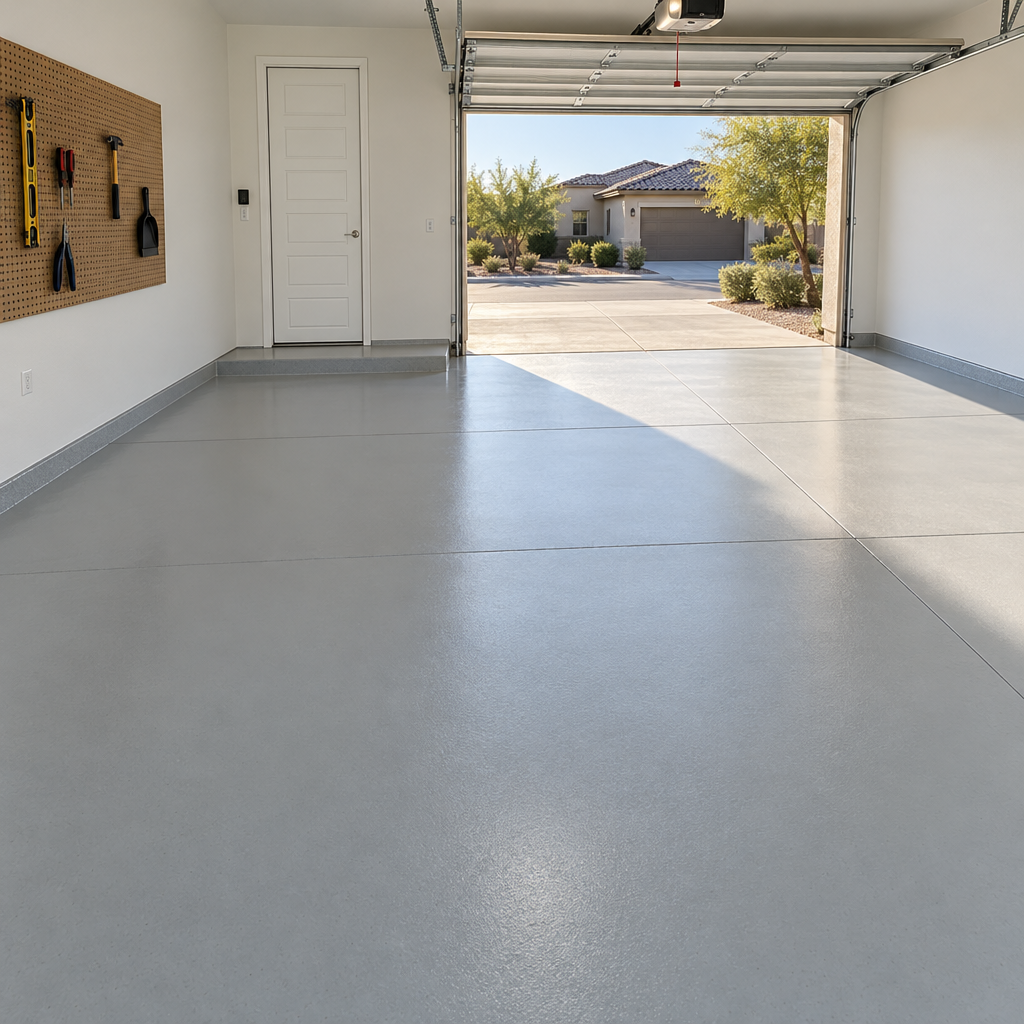 garage floor coating contractors finishing a Lake Elsinore garage