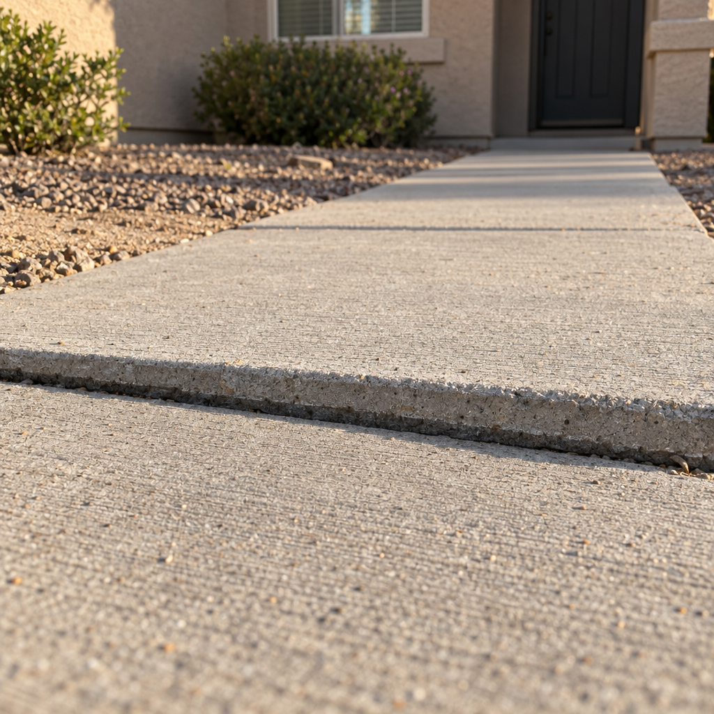 sidewalk repair on a raised Lake Elsinore walkway