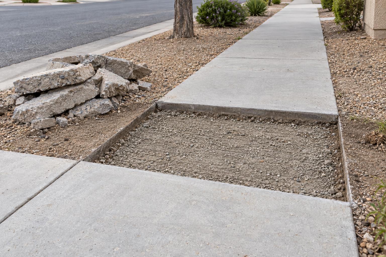 sidewalk section cut to the joints