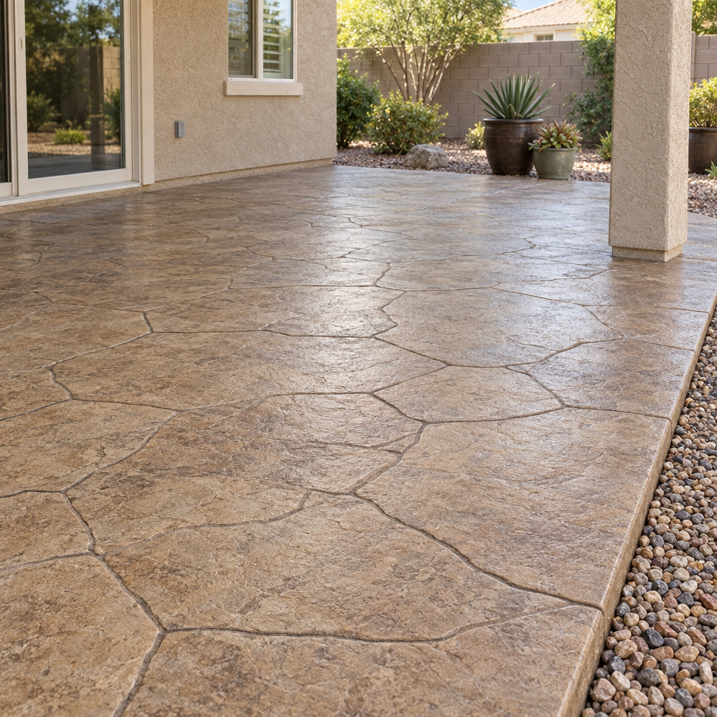 stamped concrete patio in Lake Elsinore